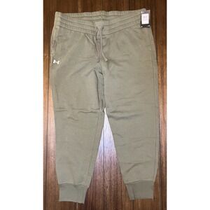 NWT Under Armour UA Rival Fleece Joggers Women's 1X Olive Green Loose Fit Pants